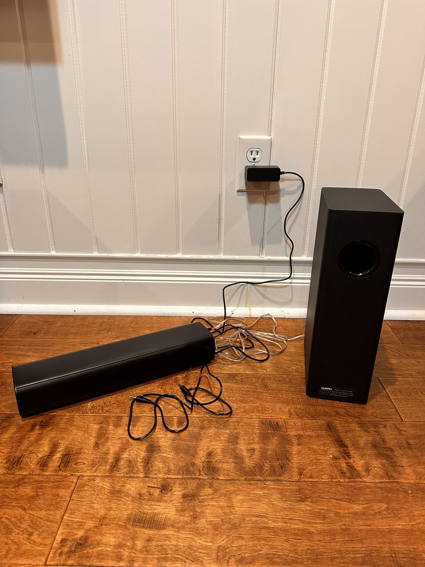 Sounds Bars for TV with Subwoofer, 2.1 Deep Bass Soundbar Monitor Speaker