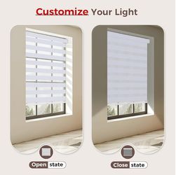 Cordless Zebra Window Blinds 35" W x 64" H