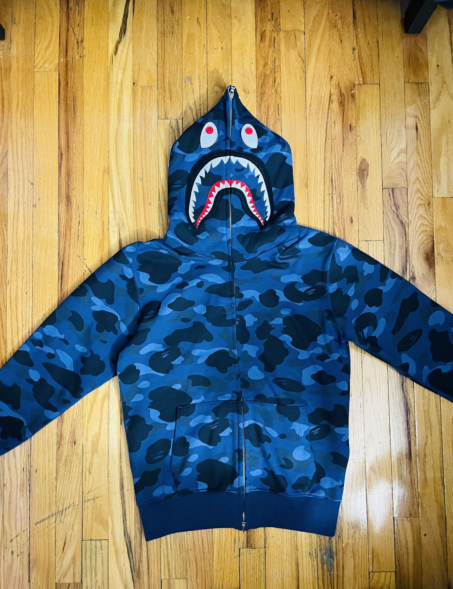 abc blue bape camo full zip hoodie for Sale in New York, NY - OfferUp