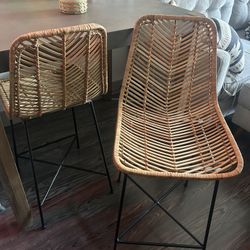 Set Of Rattan Barstools