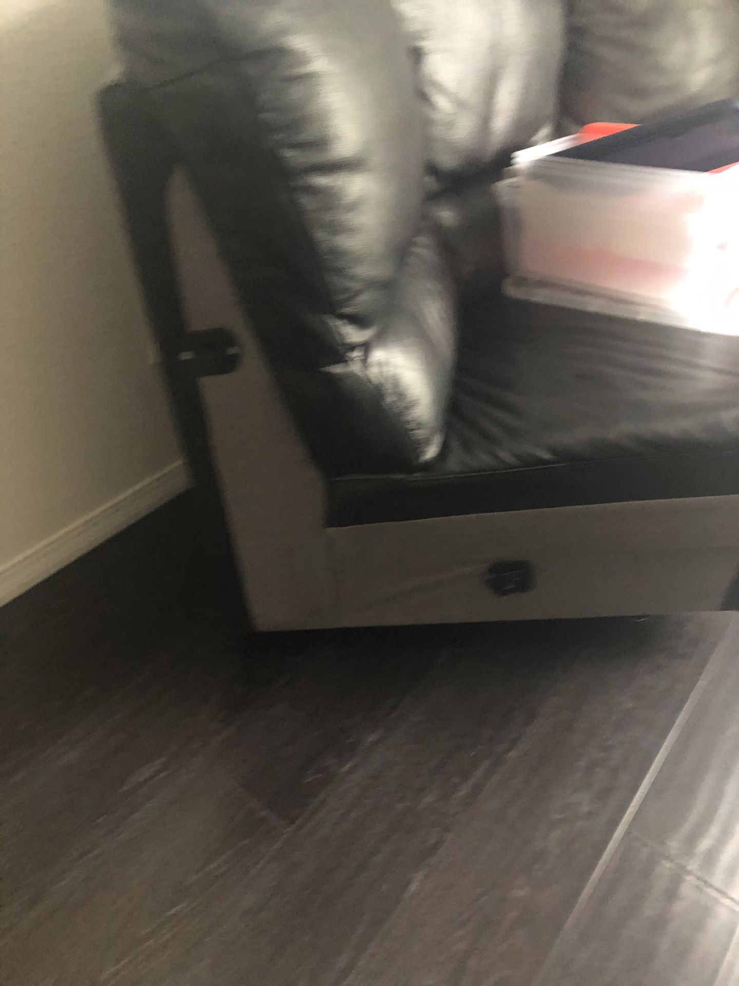 Black leather couches