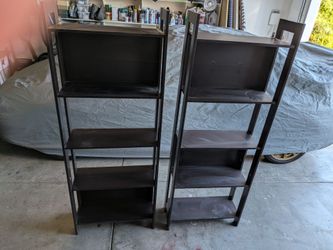 Pair of Dark Wood Bookshelves, Ikea