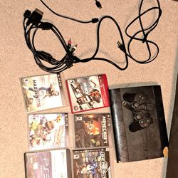 ps3 with 6 games with all wires
