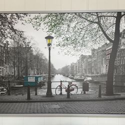 IKEA VILSHULT Wall Art - Amsterdam with Red Bicycle (with additional Hand Embellishing)