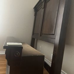 Queen Bed Frame Solid Wood With Two Drawers 