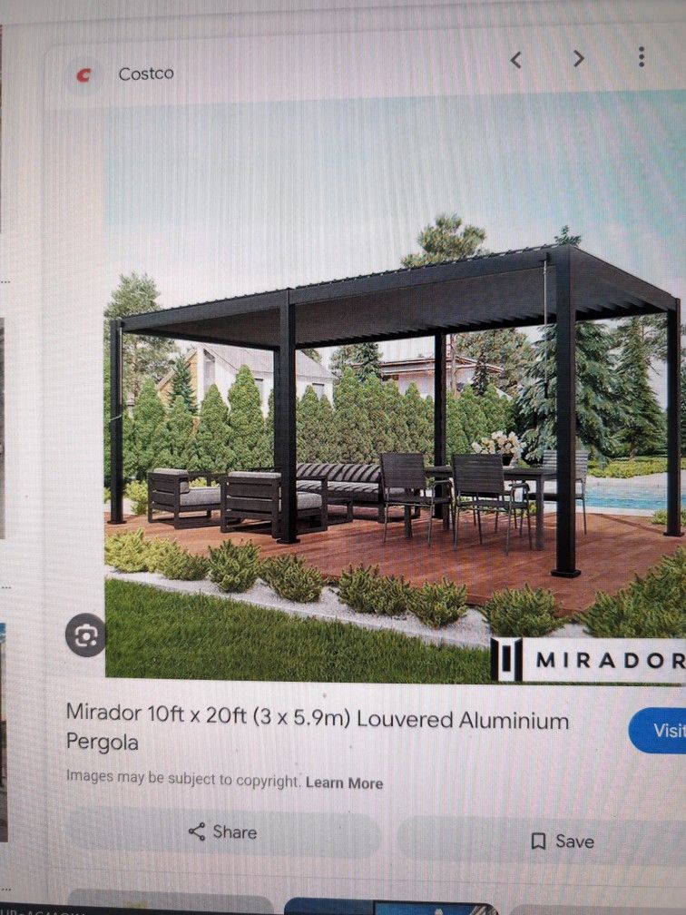 MIRADOR 10ftx20ft Louvered Aluminum Pergola