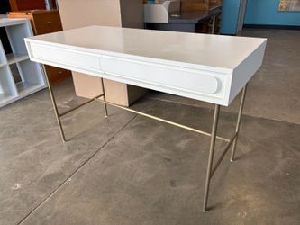 WILLIAMS SONOMA Gemini Modern 2 Drawer Study Desk in White