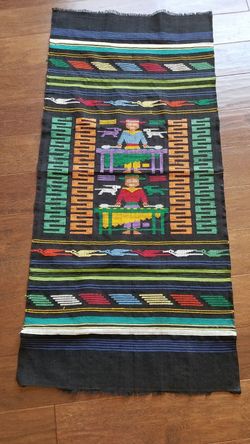 Guatemakan Mexico Wall Hanging Rug Quetzal Birds