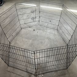 Pet Adobe 8-Panel Folding Metal Dog & Cat Playpen & Door