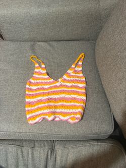 Rue 21 Orange/pink/white top size small
