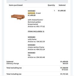 IKEA MORABO 4-Seat Sectional with Chaise