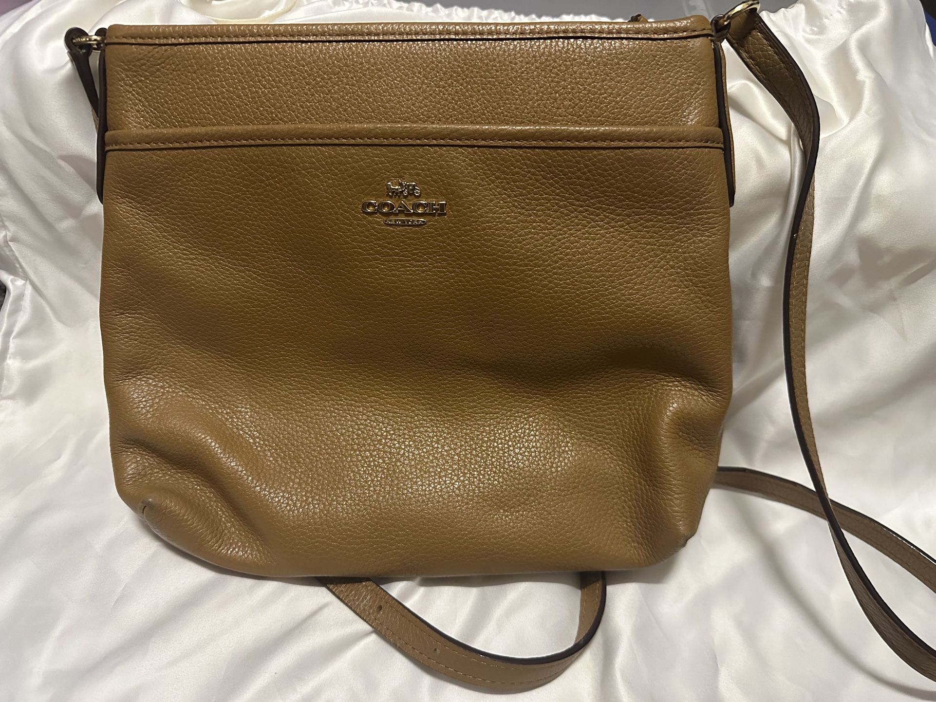 Tan Leather Coach Crossbody Bag