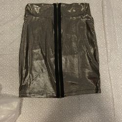 Gold Metallic Skirt