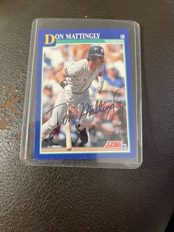Autograph, 1991 Score Don Mattingly Baseball Card Make Offer 