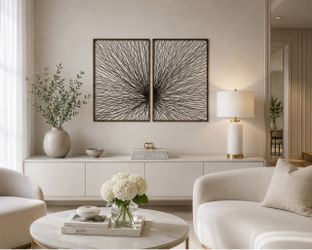 Modern Metal Wall Art Set | 2-Piece | 40” x 30” | Contemporary Decor
