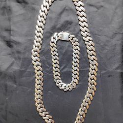 Sterling Silver 925 Necklace And Bracelet Set