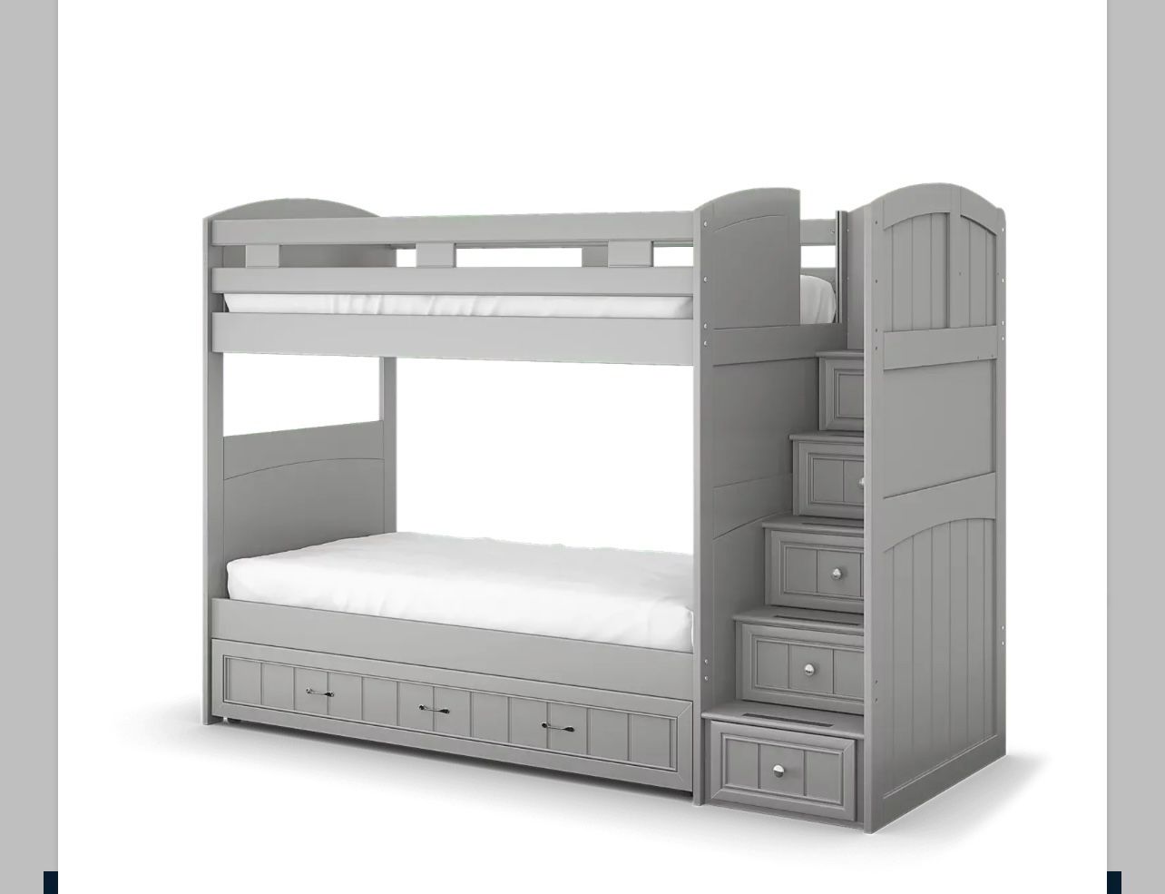 Kids Cottage Colors Gray Twin/Twin Step Bunk Bed