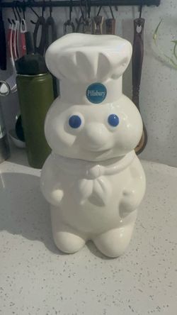 Vintage 1988 Pillsbury Doughboy Ceramic Cookie Jar – 12” Benjamin & Medwin