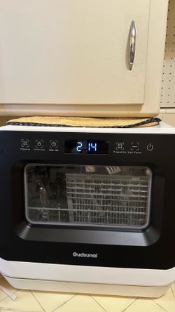 Portable Countertop Dishwasher, 7L Detachable Water Tank, 6 Programs,No Hookup Needed, 192℉ Hi-Temp Hygiene, Hybrid Drying & Preserve Fuction, Mini/Sm