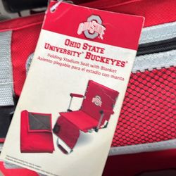 Two Brand New Ohio State Stadium Chairs With Blankets