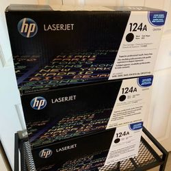 HP 124A Toner Cartridge x 3
