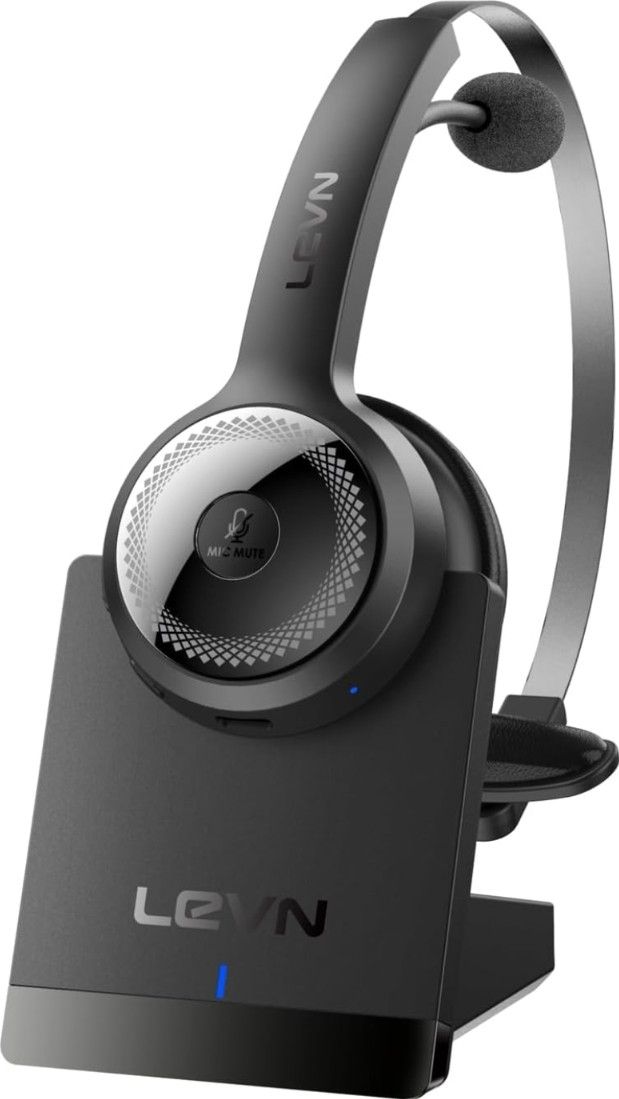 Bluetooth 5.2 Headset, Wireless Headset with Microphone (Al Noise Cancelling) & USB Dongle, 45 Hrs Wireless Headset with Mic for Work from Home PC La