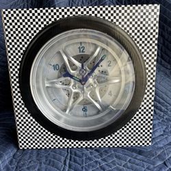 Tire Car Rim Wheel Clock. 14” NEW
