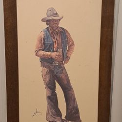Vintage Cowboy Picture Beer Ad