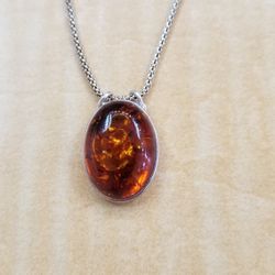 Pendant Sterling Silver and Amber