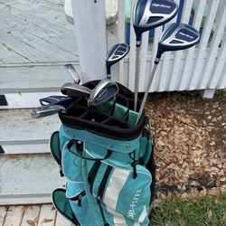 Nice! Ladies left handed top Flite Callaway golf club set matching with golf bag