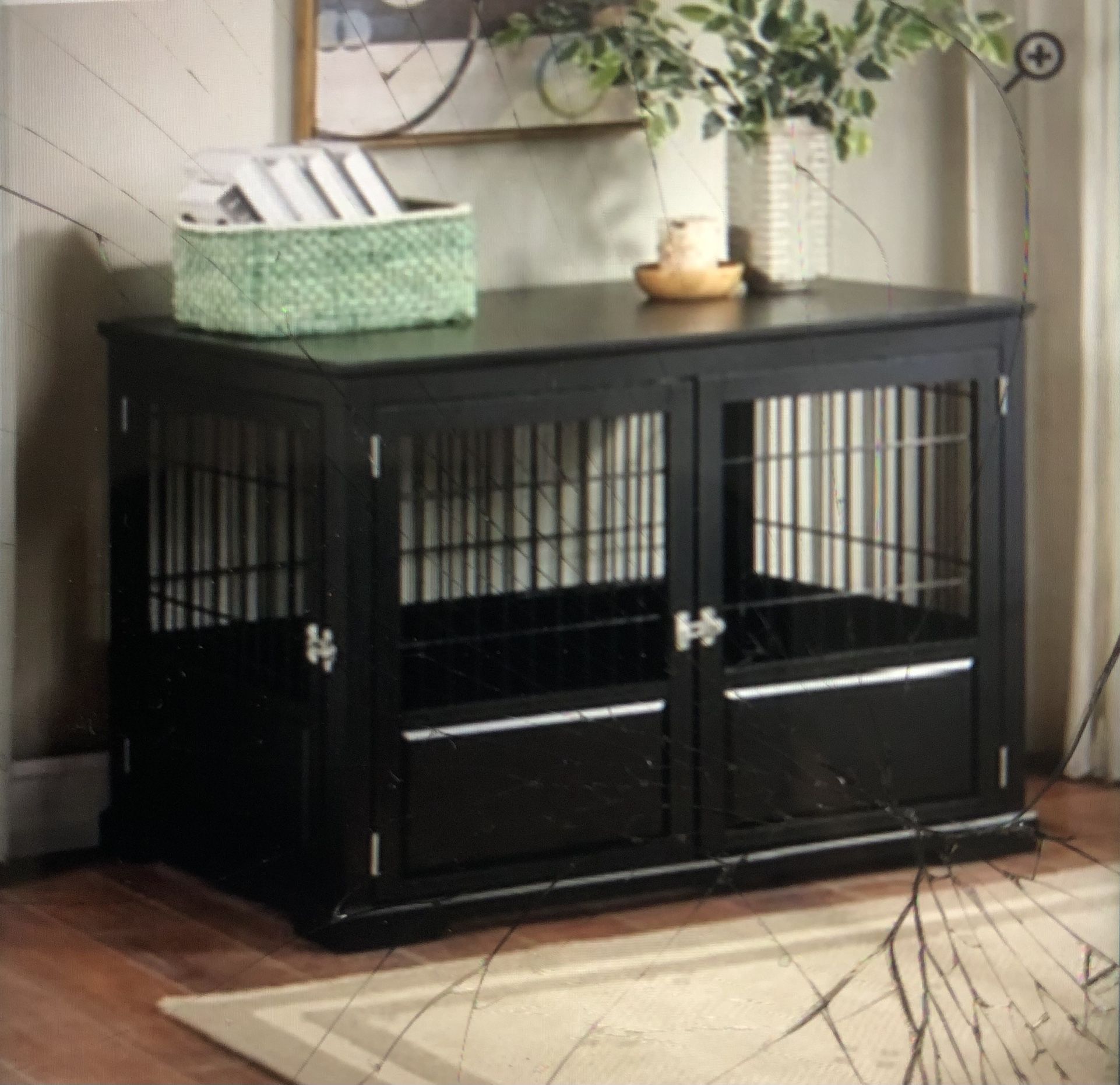 $130 X-Large Wooden Dog Crate /Furniture + Pad