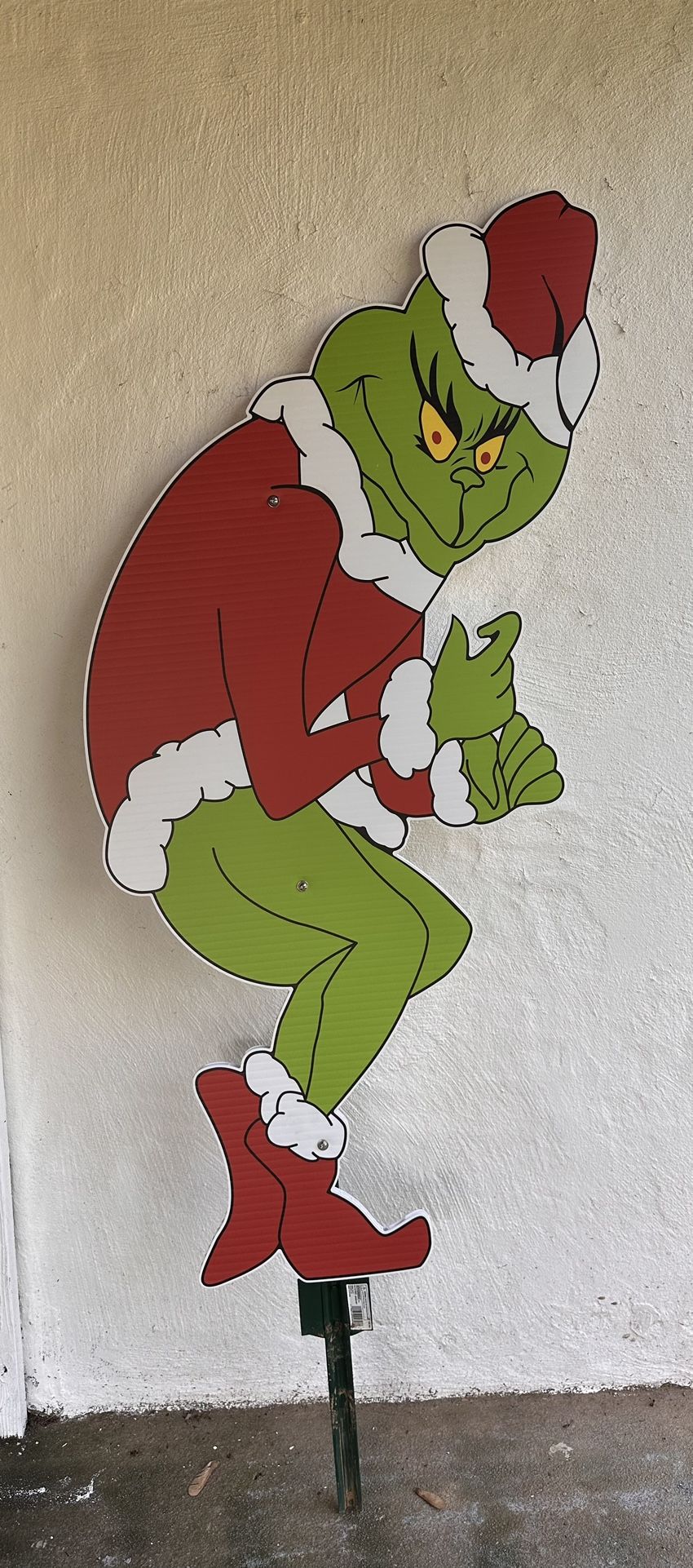 48"x21" Grinch Stealing Christmas Lights Yard Decoration LIKENEW
