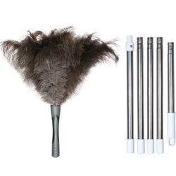 Gray Ostrich Feather Duster with 71Inch
