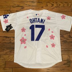 White Los Angeles Dodgers Shohei Ohtani Dodgers X Murakami. Tokyo series Jersey Sakura