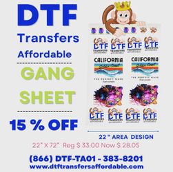 DTF Transfers For Sale