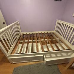Full Bed Frame W/ Drawers 