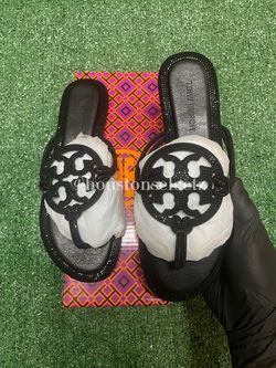 Tory Burch Miller Rhinestones Sandals (Size : 8)