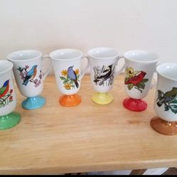Wild Song Bird Mugs Mid Century LOT Of Six
