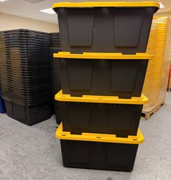 27 Gallon Heavy Duty Storage Tote Bin with Lid – Costco Style – $7 Each