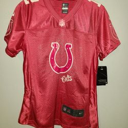 Nike NFL Colts #12 Luck Short Sleeve Pink Jersey Women's Size Large NWT
