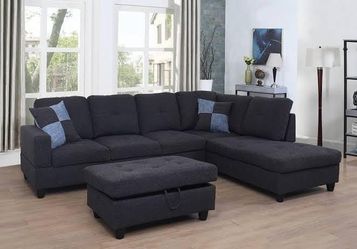 BRAND NEW SECTIONAL COUCH WITH OTTOMAN IN ORIGINAL BOX 