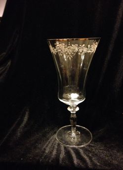 Set of 12 Vintage Etched Fine Crystal