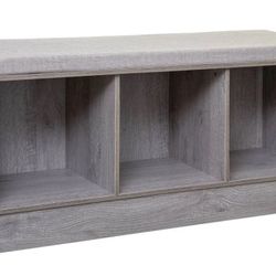 Bench 3 Compartments Oak Effect Grey Mix N' Modu