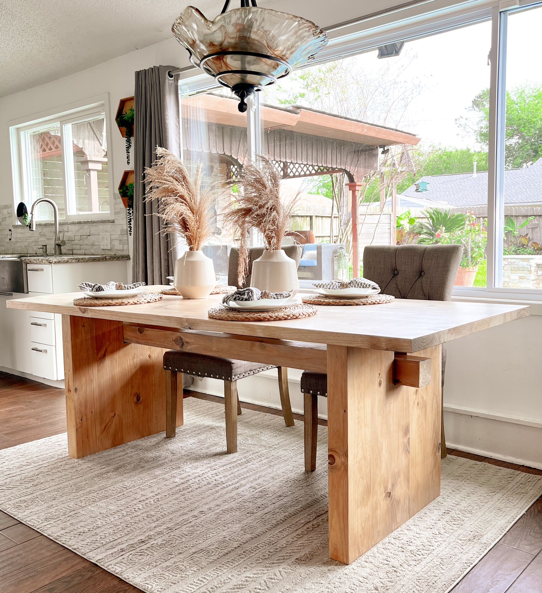 Custom Built Dining Table Solid wood Farmhouse Set Modern Rustic