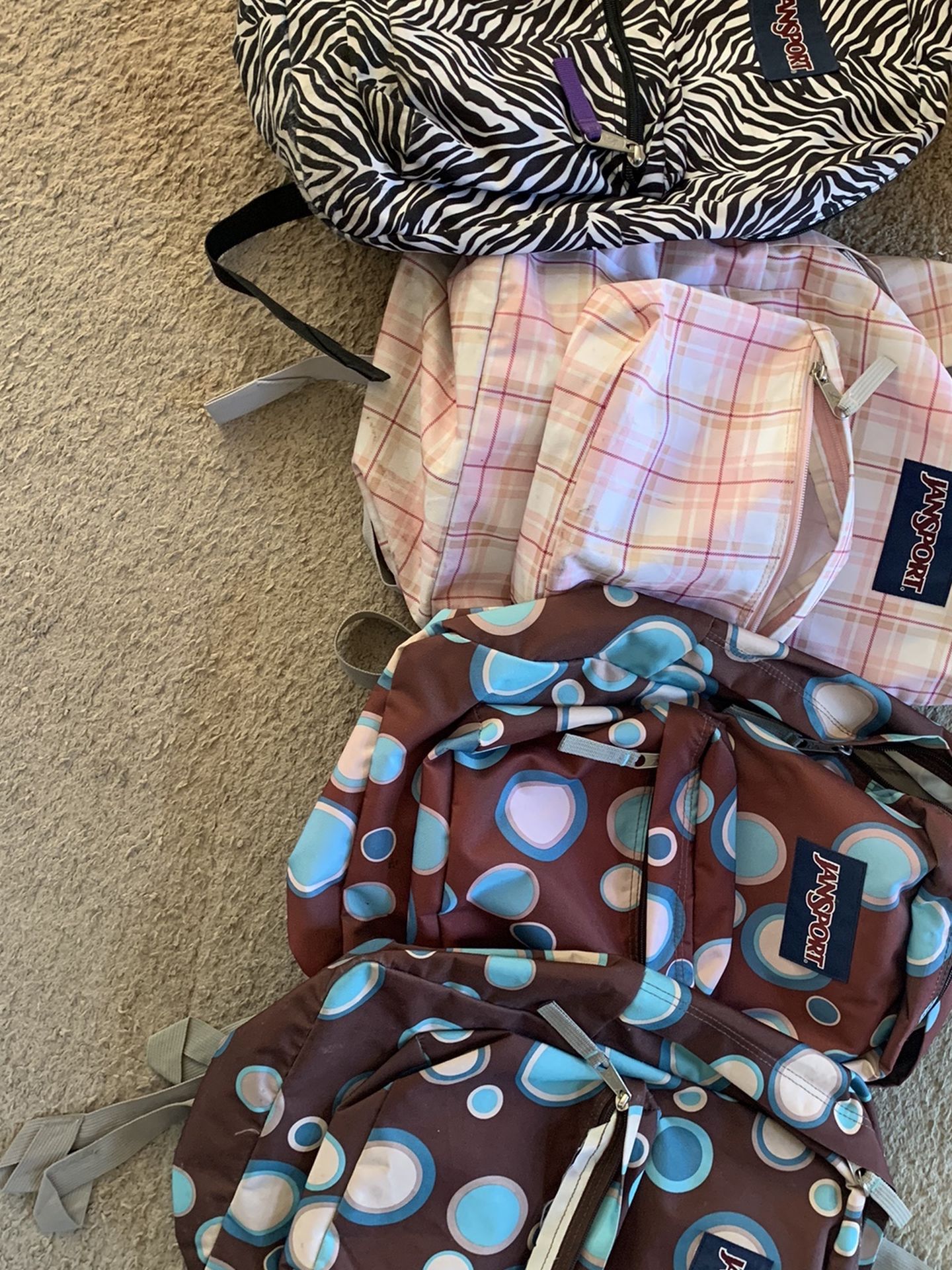 4 Jansport Backpacks All Like New Condition