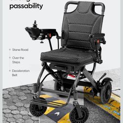 Electric Wheelchair for Adults, Foldable Lightweight Electric wheelchairs Only 33lbs, Motorized Mobility Scooters for Seniors, All-Terrain, Airline Ap