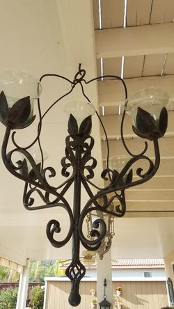 Heavy rod iron candle holder