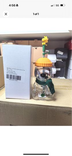 Starbucks snoopy glass cup brand new sealed