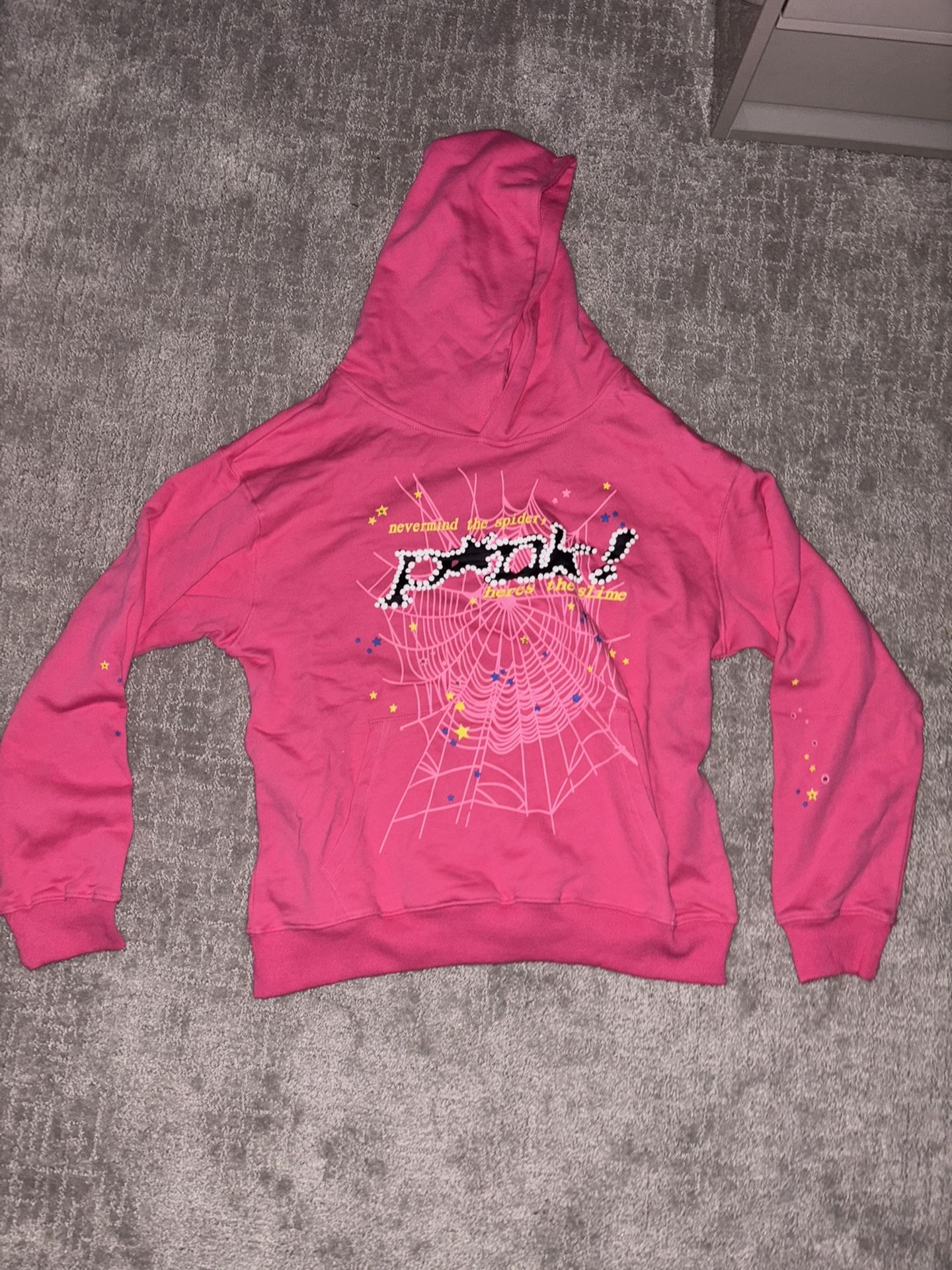 pink spider hoodie medium