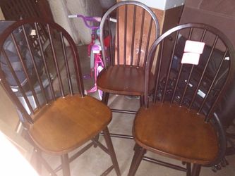 3 Wooden Bar Chairs